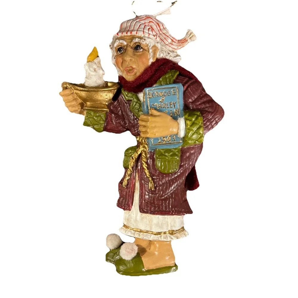 Kurt Adler Ebenezer Scrooge Resin Ornament,‎ Christmas 2005 Night Cap
